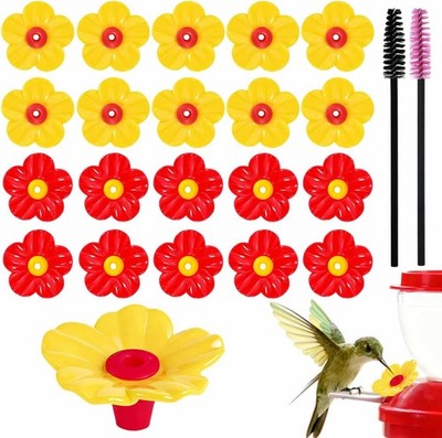 20 Pieces Hummingbird Feeder Replacement Flowers Plastic