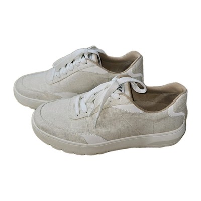 Vionic Elsa Lace Up Shoes Womens SZ 8 Cream Metallic Classic Comfort Athleisure