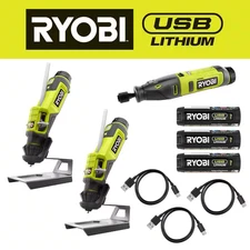 USB Lithium Glue Pen Kit W/ USB Lithium Rotary Tool, Glue Pen, (3) 2.0 Ah USB Li