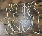 Lot 3 Vintage Faux Pearl Beaded Necklaces Graduated Strand Costume Jewelry