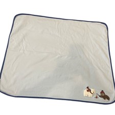 Gymboree Baby Blanket Polar Bear Walrus Blue Reversible Security Cotton 2012