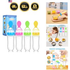 Baby Food Feeder 4 Pack Silicone Baby Food Dispensing Spoon-, 3 oz Squeeze Fe...