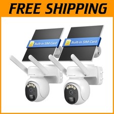 Solar 4G LTE Security Camera, 360  PTZ, Color Night Vision