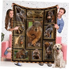 Funny Gifts, Soft Fleece Blanket, Cozy Throw for Throw 50 x 60 inches Squirrel