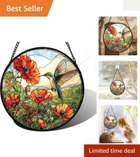 Stunning Orange Floral Stained Glass Suncatcher - Perfect Gift for All Occasions