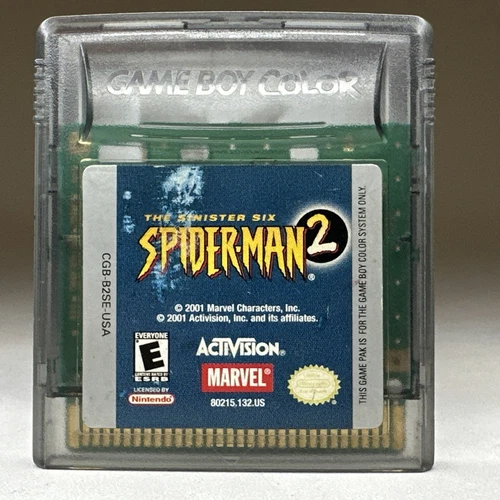 Nintendo Game Boy Color Marvel Spider-Man 2 The Sinister Six Tested Working 2001