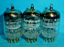 3 Amperex PQ 6688 E180F Tubes D Getter Tested