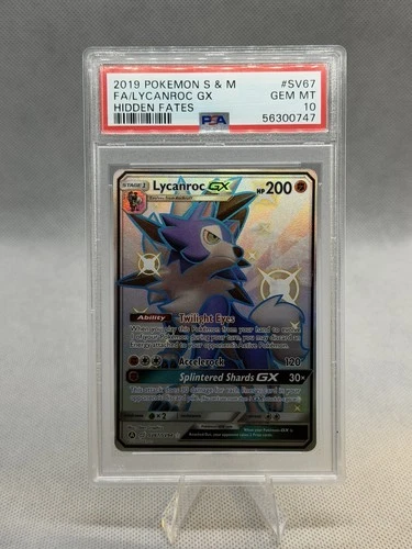 Pokémon TCG Hidden Fates Lycanroc GX SV67/SV94 Shiny Vault Gem Mint PSA 10