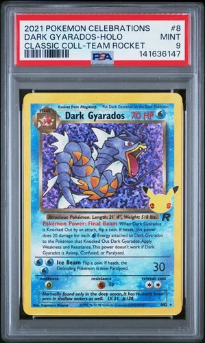2021 POKEMON CELEBRATIONS CLASSIC COLL #8 DARK GYARADOS-HOLO PSA 9