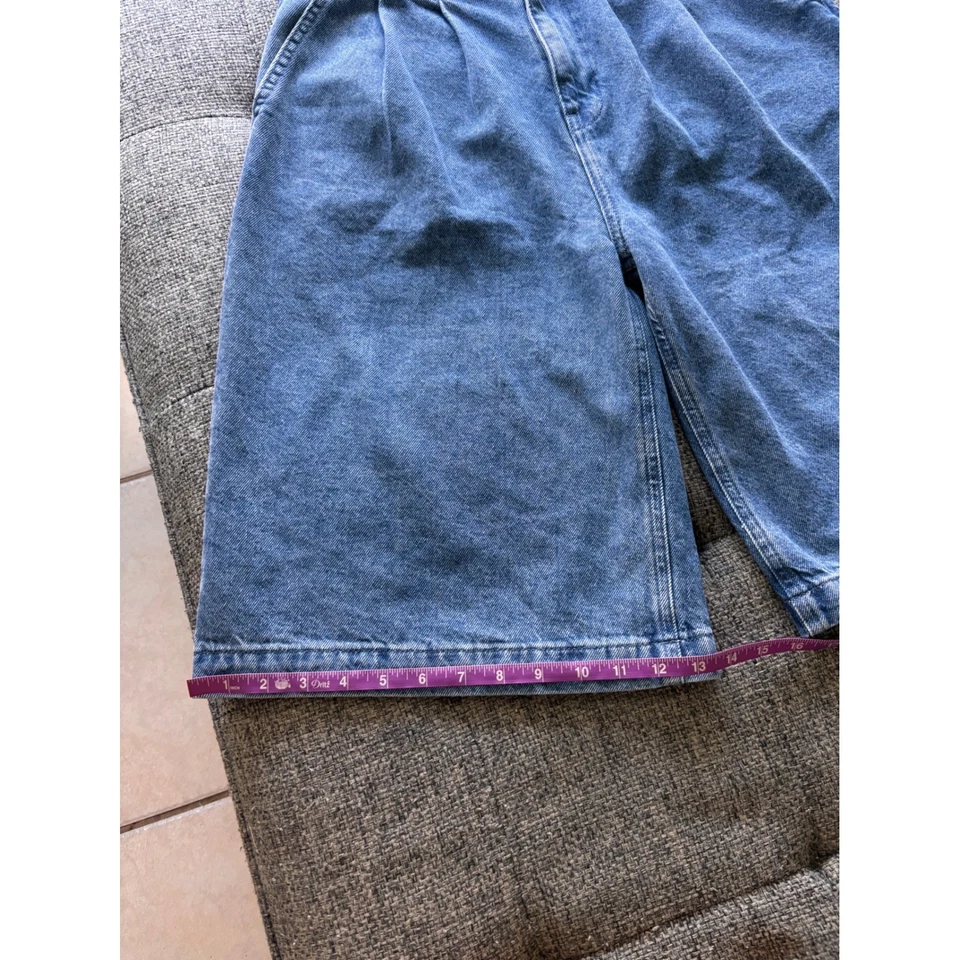 Pantalones Cortos Culottes Denim Azul Plisado Pierna Ancha Para Mujer Talla 6 ASOS DESIGN Foto 3 de 4