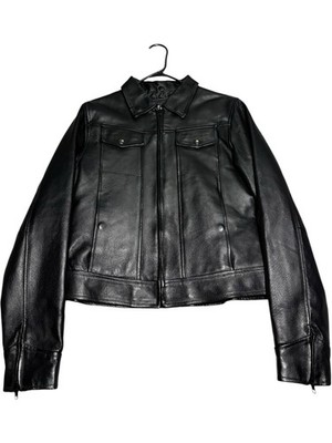 $350 Police Leather Jacket Biker Moto Bomber If Six Was Nine Avant
