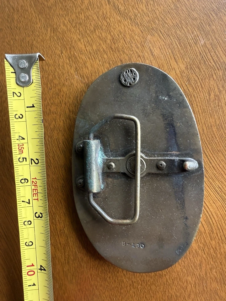 Vintage 1974 Bergamot Brass Works Belt Buckle Nudes In The Woods Art Nouveau - Image 2 of 3