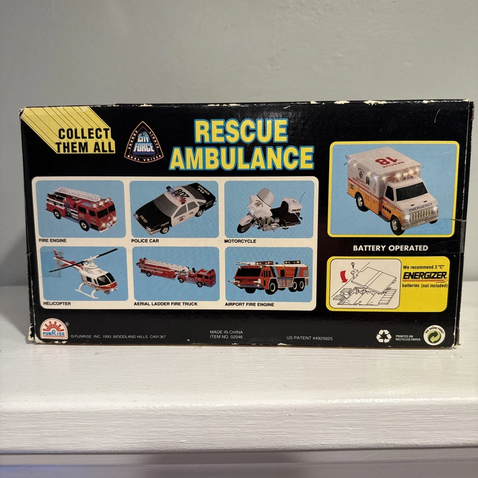 FUNRISE 1992 Ambulance Rare Vintage 12” Lights And Sounds Tested - Original Box - Image 2 of 4