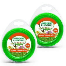 2pk Trimmer Line 20m x 2mm Green Strimmer Wire, Durable & Flexible Nylon Cord uk 0.16 per metre