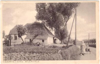 AK Niederrheinisches Bauernhaus - Bäuerin mit Milchkanne- ca.1910 Krefeld - Bild 1 von 2