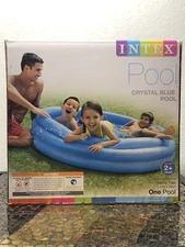 Intex Crystal Blue Pool 58in x 13in Kids Inflatable Swimming Pool Age 2+