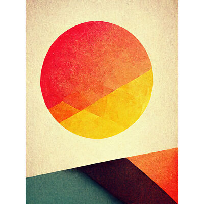 Minimaler Sonnenuntergang Retro Sonne Planet Farbverlauf Wandbild Leinwand Bild Druck 18X24