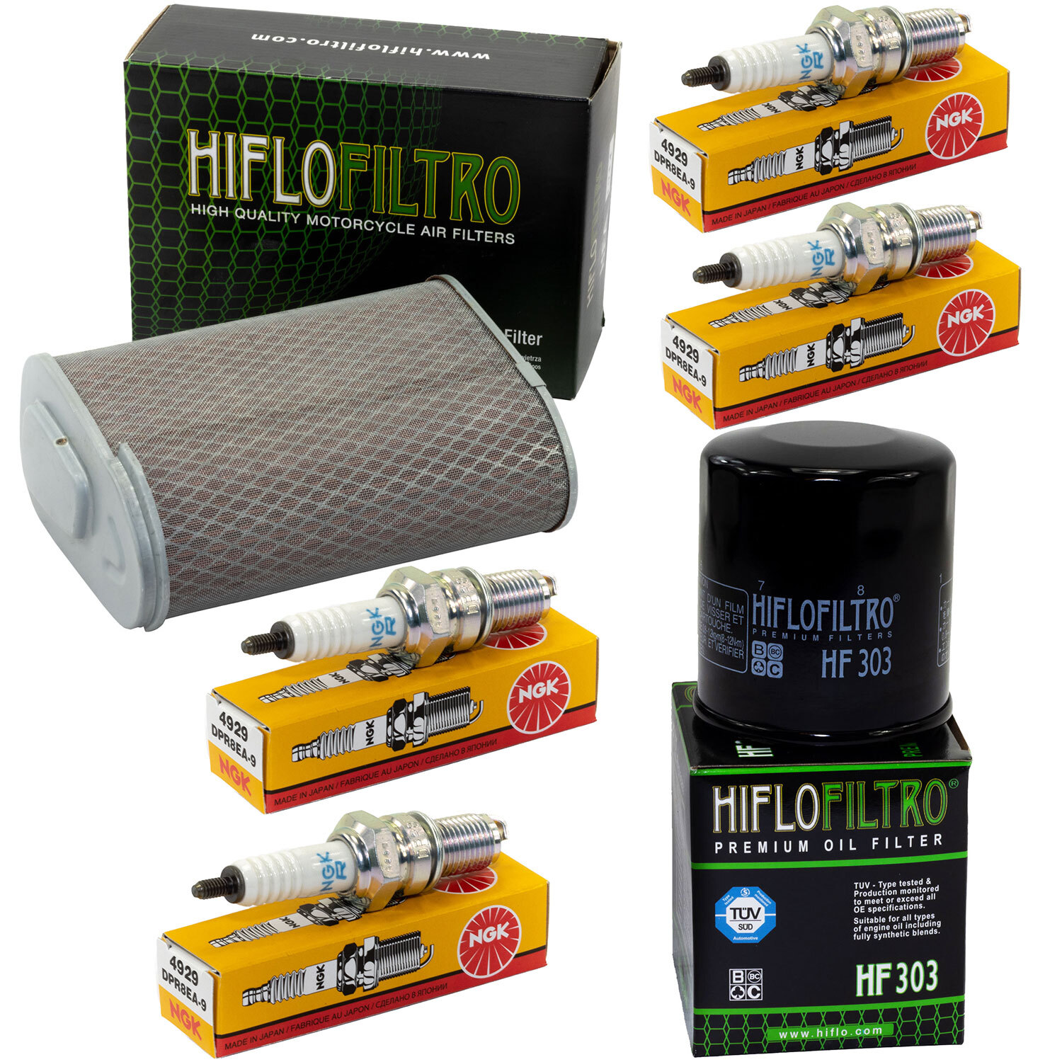 Servicekit Für Honda ST 1300 A Pan European ABS (Baujahr 2002-2017) – Luftfilter, Ölfilter, 4x Zündkerzen