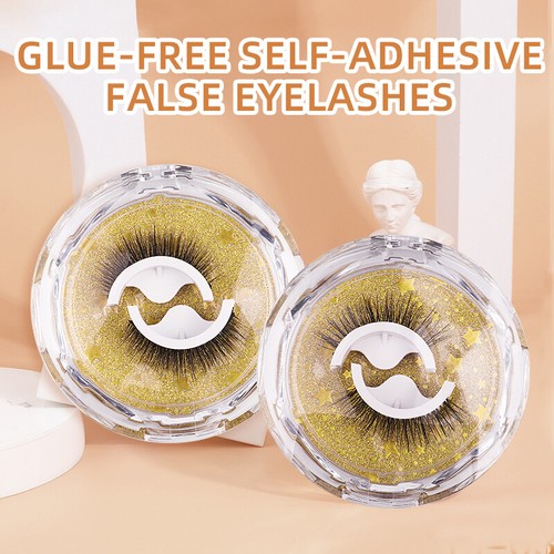 2 Pair Reusable Self Adhesive False Eyelashes Natural Long Thick Fake Eye Lashes - Picture 5 of 23