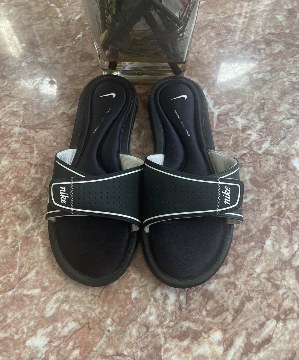 Nike comfort footbed soft foam slides beach vacation 360883-011 Sz10 black white Nike | Shoes | Nike Comfort Footbed Soft Foam Slides Beach  main image 4