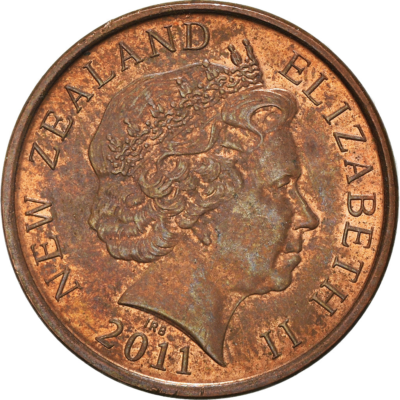 New Zealand 10 Cents Coin | Queen Elizabeth II | Maori Koruru Mask