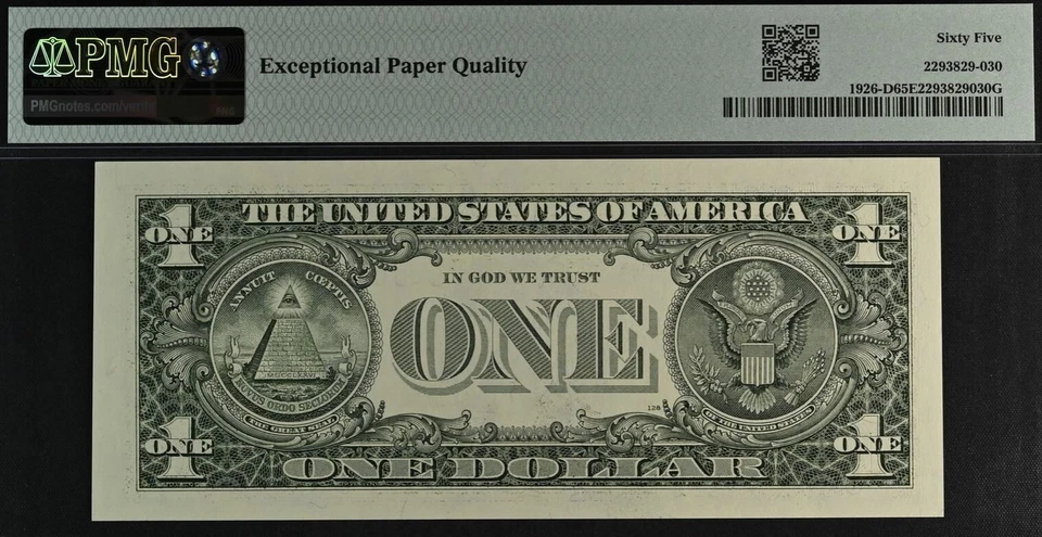 2001 $1 FRN PMG 65EPQ gem birthday super radar serial number 00055000 - Image 3 of 3