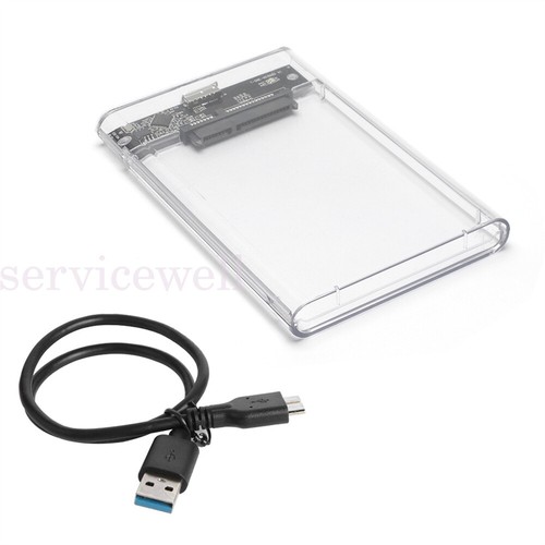 Transparent 2.5 inch USB 3.0 External Hard Drive HDD SSD Enclosure Case SATA - Picture 3 of 15