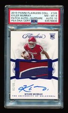 PSA 8 KYLER MURRAY 2019 FLAWLESS COLLEGIATE SAPPHIRE PATCH AUTO RC 1/15 JERSEY #