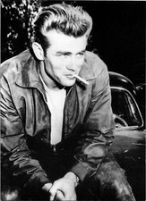 James Dean Postcard 50's Cool American Actor, Cigarette, T-shirt & Slick Hair