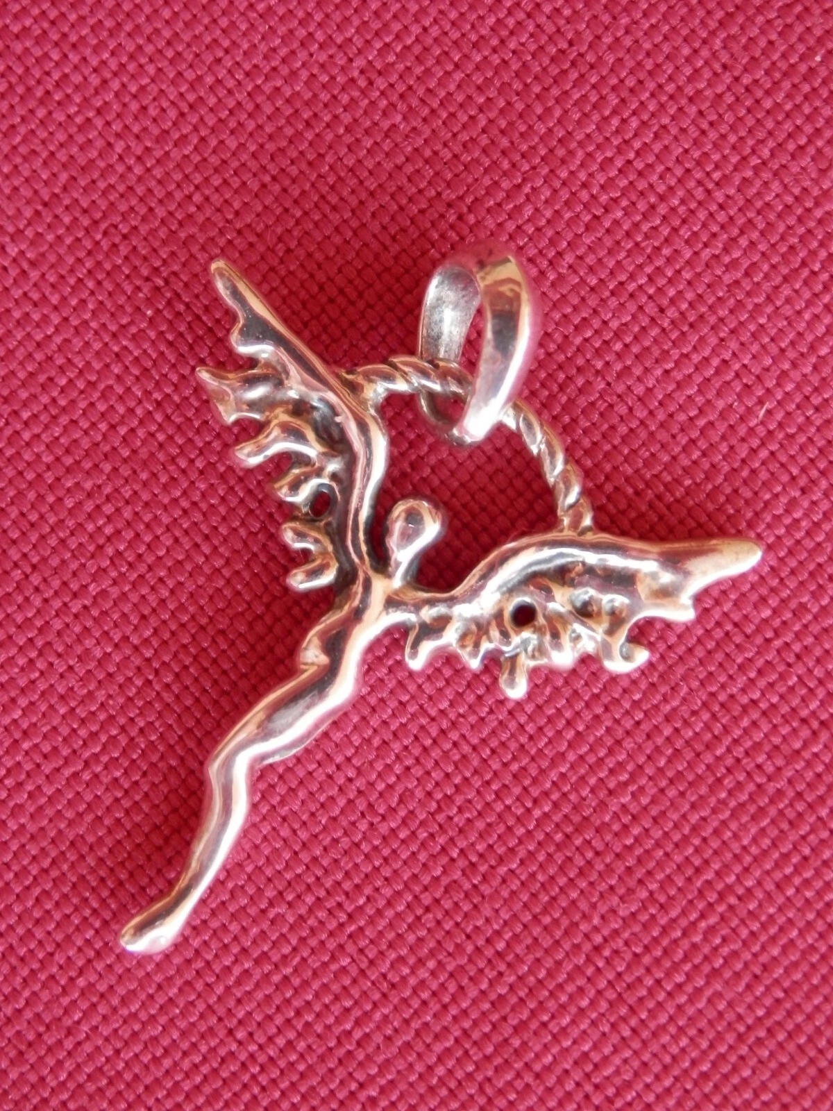 Ciondolo fascino David Yurman argento sterling scultoreo angelo della speranza