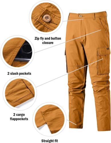 AlvaQ Cargo Work Trousers Mens Cotton Casual Work Pants XL-XXL - Picture 4 of 26