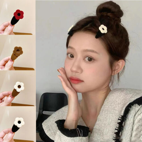 Velvet Hair Accessories Duckbill Clip Barrettes Small Flower Hair Clip  Fashion | eBay