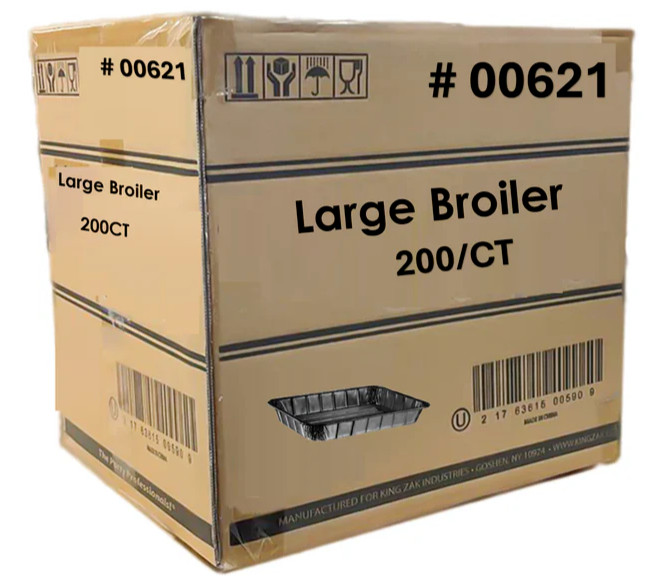 Large Broiler Pan Aluminum Disposable For Baking, BBQ & Grill Tray 200 CT 1 Case