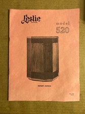 Vintage July 1976 Leslie Model 520 Organ Speaker Owner's Manual Book Pink