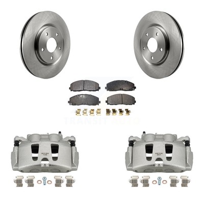 Brake Caliper Rotor Semi-Metallic Pad Front Kit For Dodge Grand Caravan Chrysler