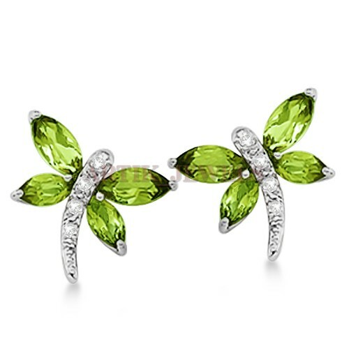 Natural Peridot Gemstone with 925 Sterling Silver Cufflink #2459 - Picture 2 of 3