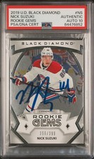 Nick Suzuki Signed 2019-20 Upper Deck Black Diamond Rookie Gems /399 PSA 10 Auto