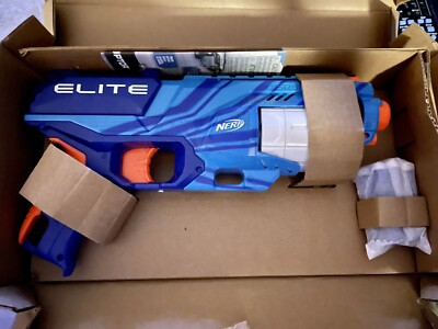 NERF Elite Disruptor Blaster Reflex Blue -- 6-Dart Rotating Drum, Gift for Kids