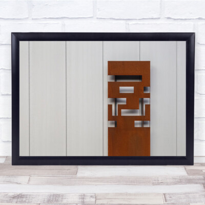 Rostige Wanddeko Abstraktes Labyrinth Labyrinth Rost Metall Kunstdruck