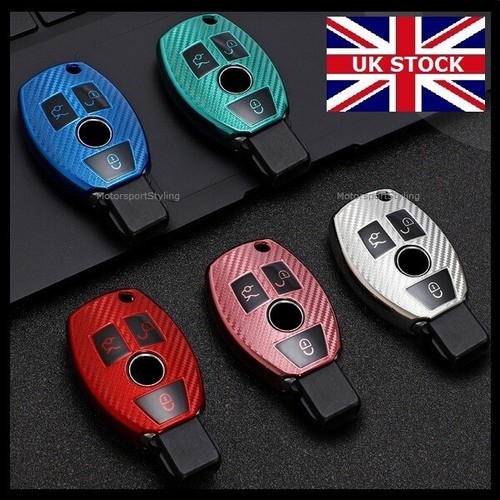 Carbon Fibre Key Cover Case For Mercedes A B C E S G M V Class 2 3 Button t70cf*