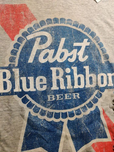New Pabst Blue Ribbon Beer T-shirt Mens Small S Vintage Classic Soft cotton gray - Picture 2 of 6
