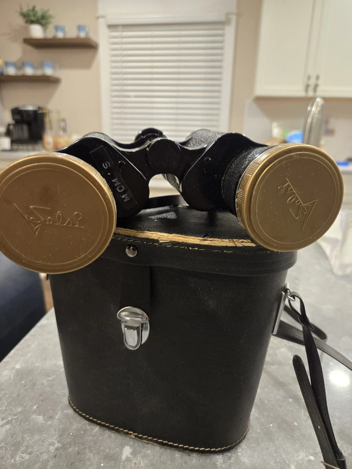 双筒望远镜,老式 SELSI 轻质 LUMINOUS 7x50 1000 码原装盒 — 第 4/4 张图片