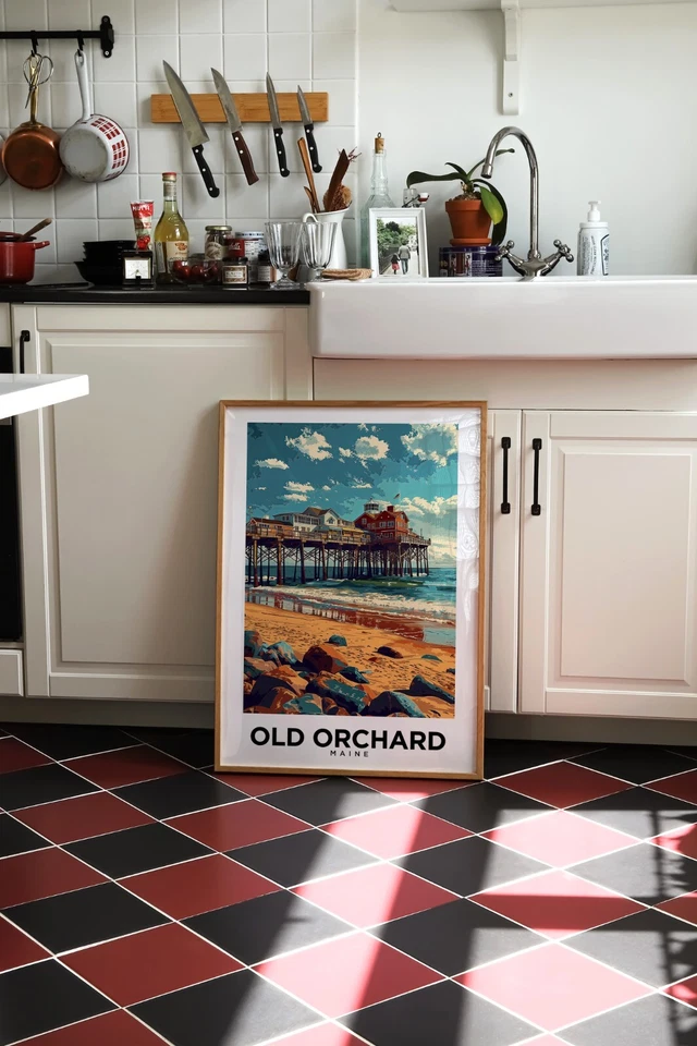 Old Orchard Beach Maine Vintage Style Travel Poster - Home Decor, Wall Art - Image 2 of 4
