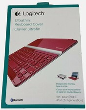 Logitech UltraThin Keyboard Cover Stand Case For iPad 2 iPad 3rd Gen Red