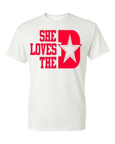 Dallas Cowboys She Loves The D T-Shirt All Colors + Sizes S-5XL & Youth Kids - Picture 11 of 30