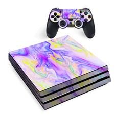 PS4 Pro Console Skins Decal Wrap ONLY - Pastel Marble resin pink purple swirls