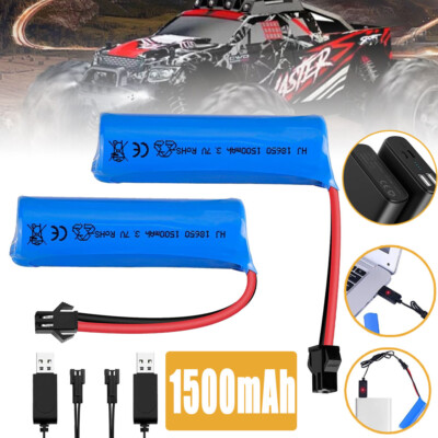 2x 3.7V 18650 1500mah Li-Ion Battery Li-Ion Akku RC Recgargeble Battery RC Akku
