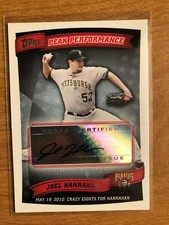 2010 Topps Peak Performance Joel Hanrahan autograph Pittsburgh Pirates