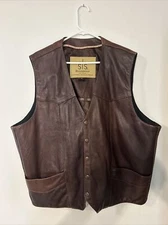 Men’s sTs Chisum Leather Vest 2XL Conceal Carry
