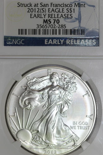 Early Release 2012 S American $1 Silver Eagle 1 oz. NGC MS70 (3565702-285)